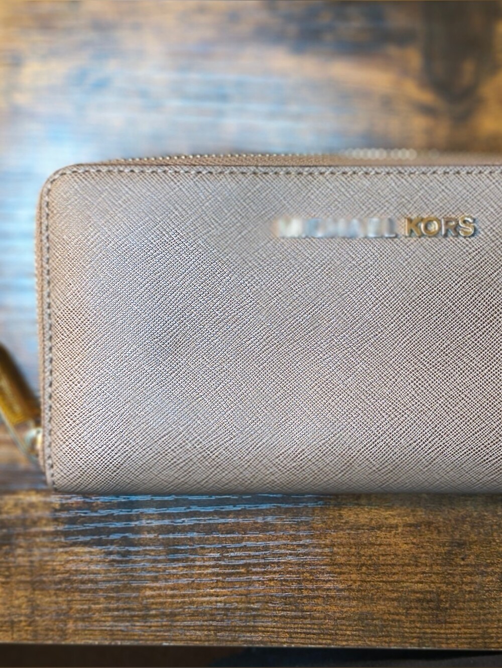 Michael Kors Metallic Gold Zip-Around Wallet